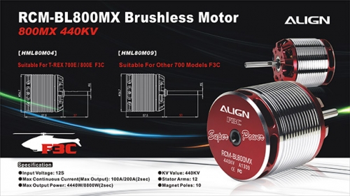 ALIGN 800MX 440KV 馬達上架!